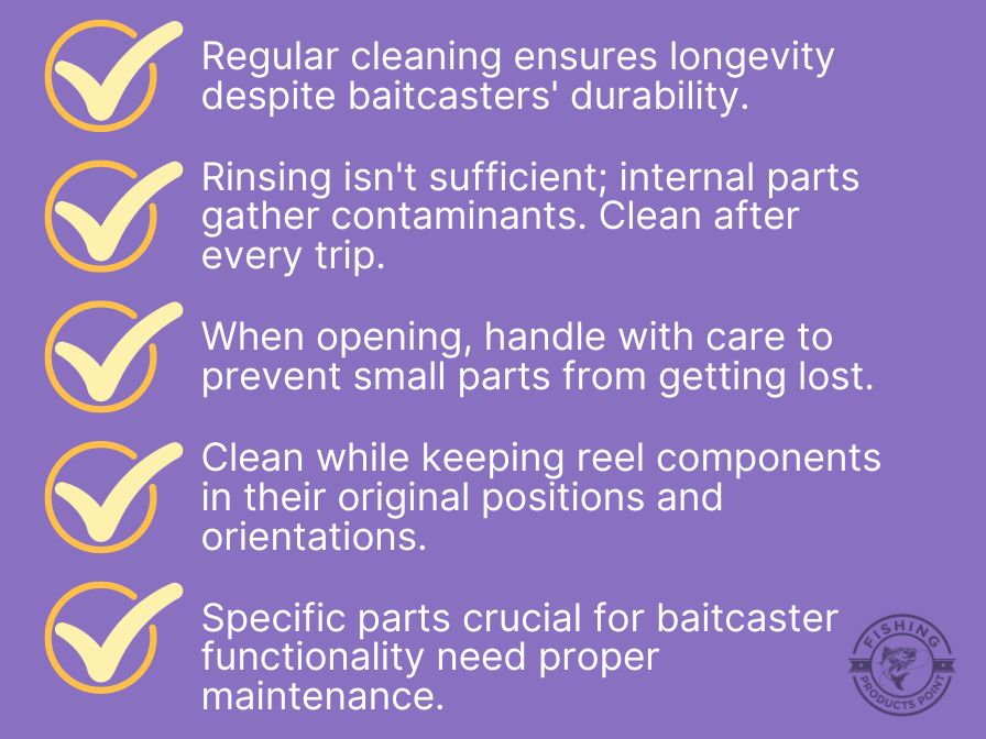 How To Clean a Baitcasting Reel infographic 