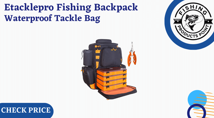 Etacklepro Fishing Backpack Waterproof Tackle Bag