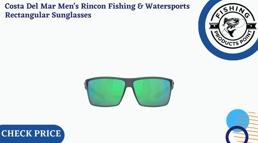 Costa Del Mar Men's Rincon Fishing & Watersports Rectangular Sunglasses